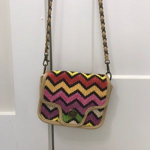 Chevron color boho crossbody